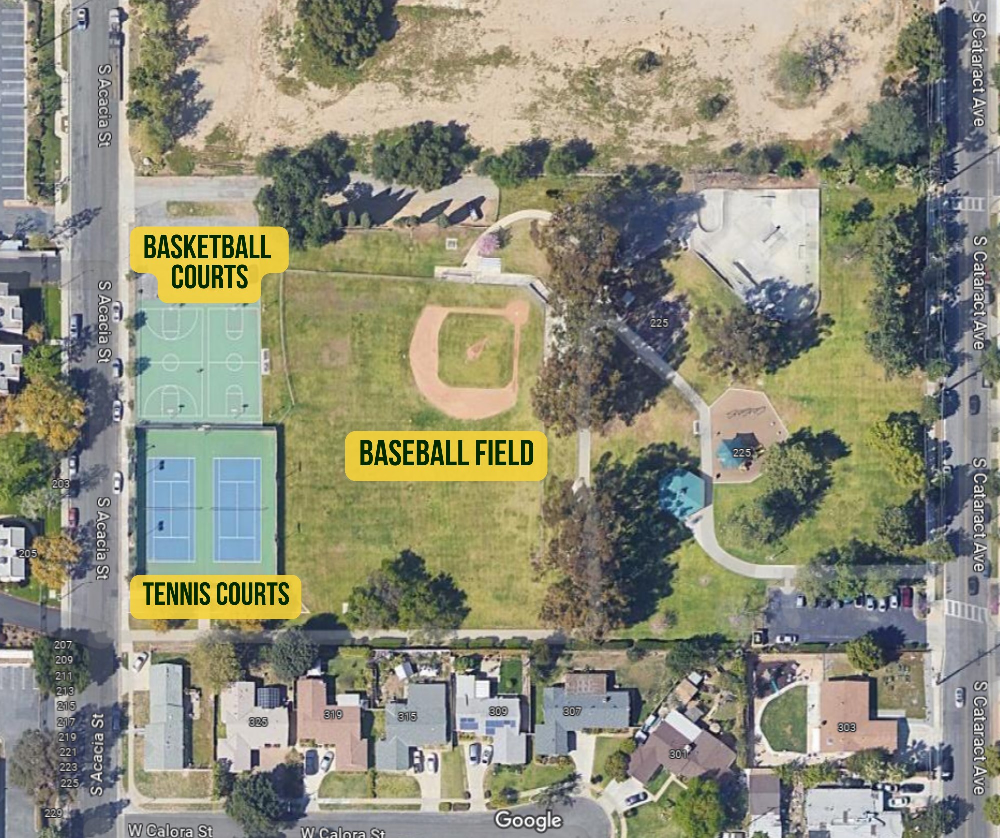 Pioneer Park Field Layout